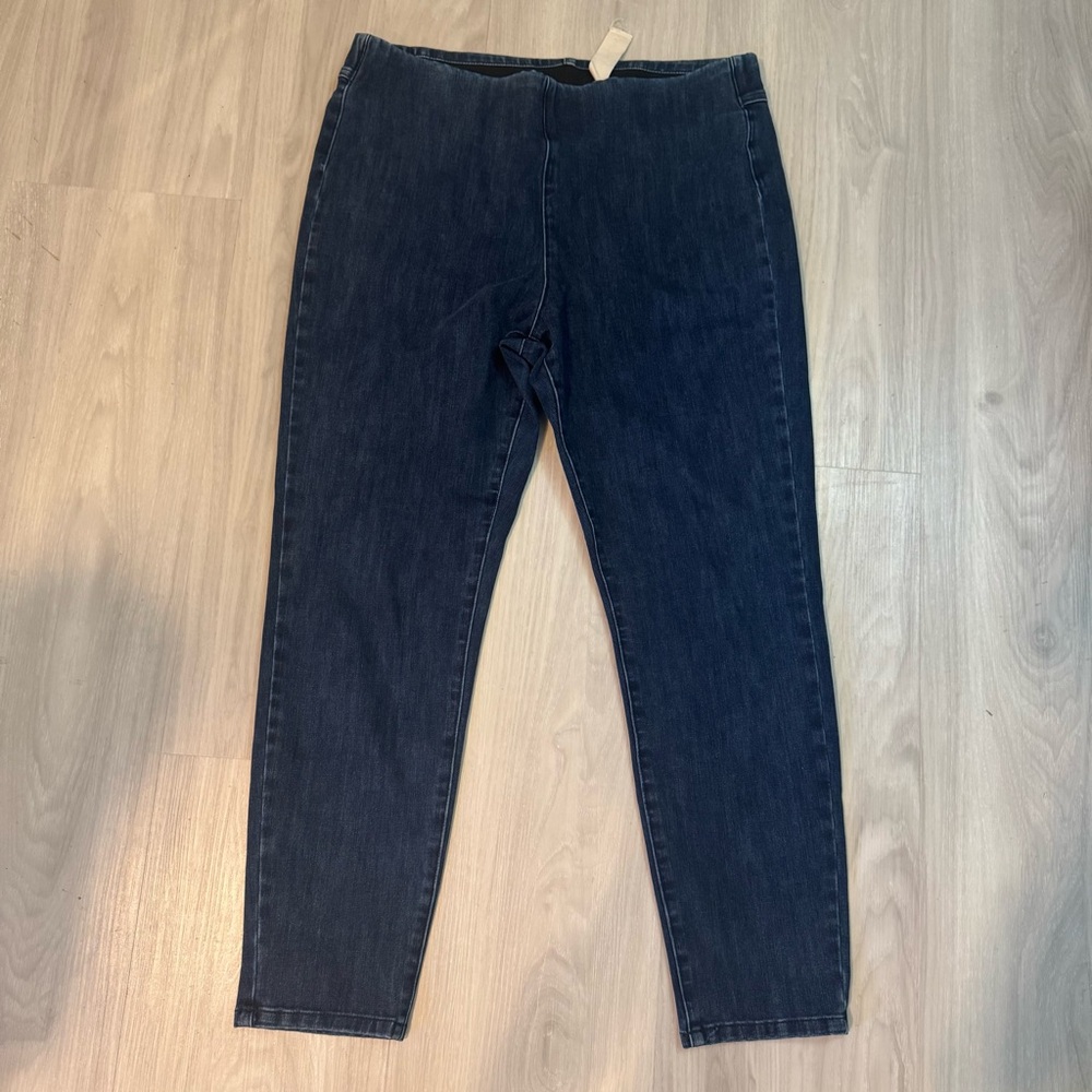 Soft surroundings ultimate denim pull on skinny jeans Jeggings size 14 large - Picture 2 of 10